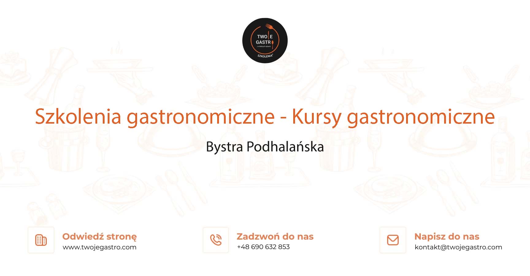 Szkolenia gastronomiczne w Bystrze Podhalańskiej – Kursy gastronomiczne w Bystrze Podhalańskiej