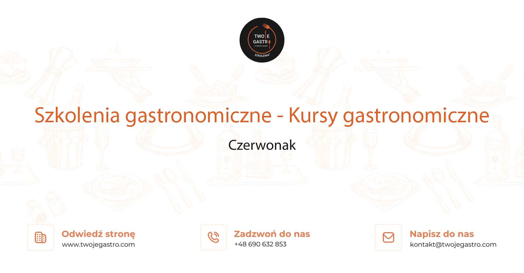 Szkolenia gastronomiczne w Czerwonaku – Kursy gastronomiczne w Czerwonaku