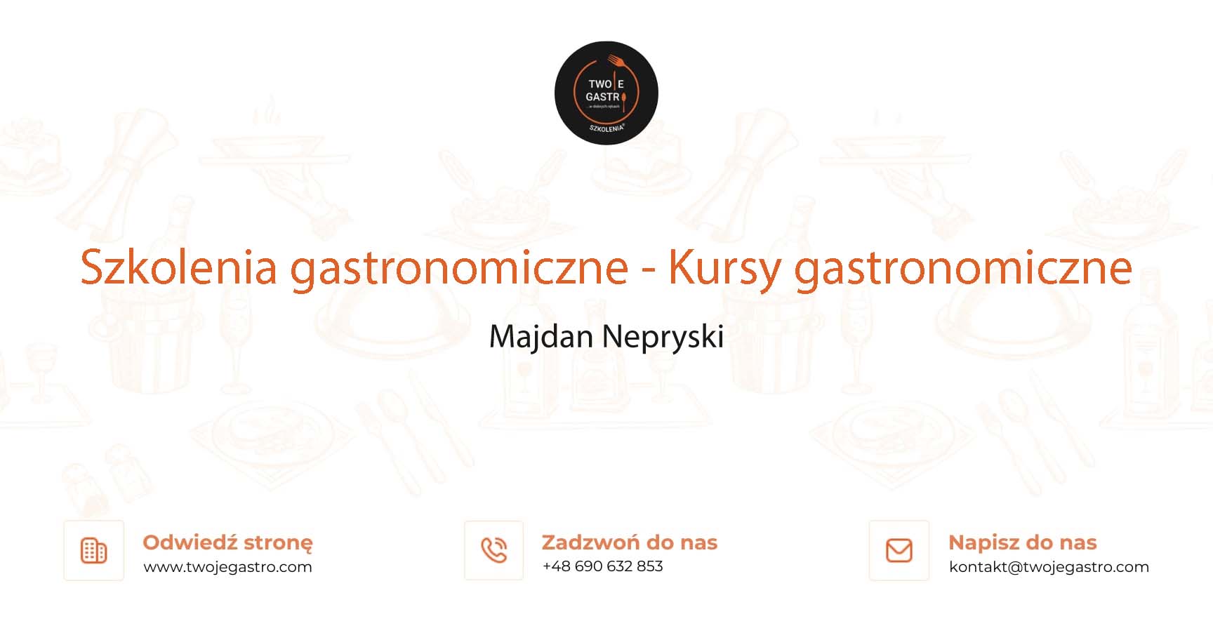 Szkolenia gastronomiczne w Majdanie Nepryskim – Kursy gastronomiczne w Majdanie Nepryskim