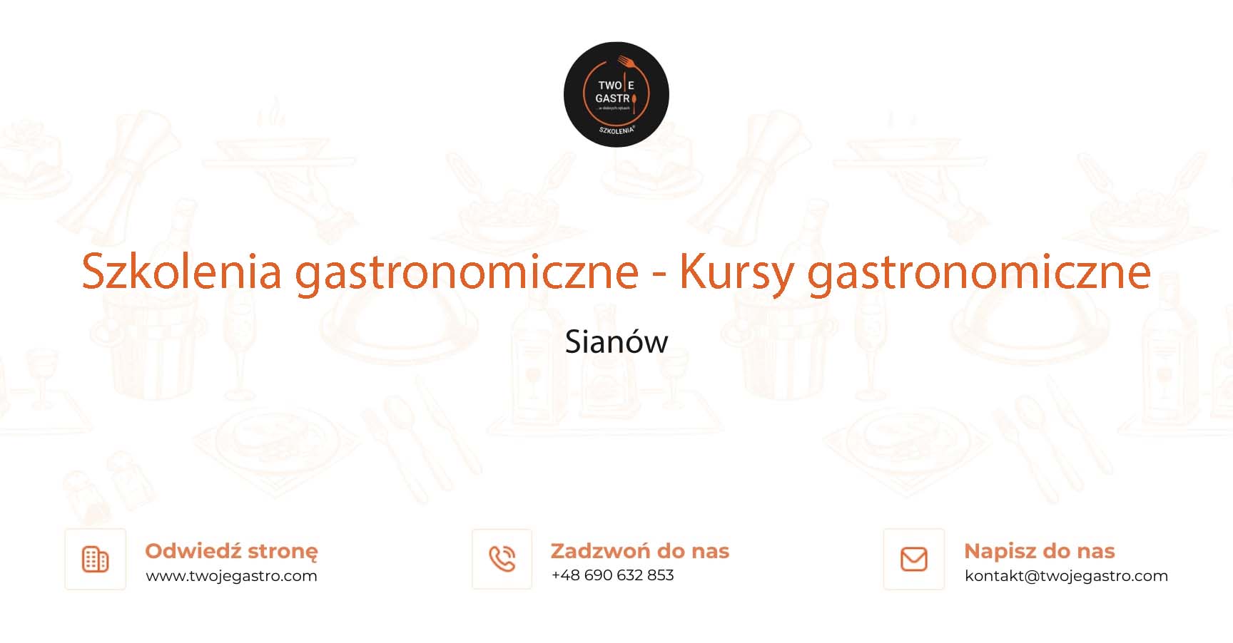 Szkolenia gastronomiczne w Sianowie – Kursy gastronomiczne w Sianowie